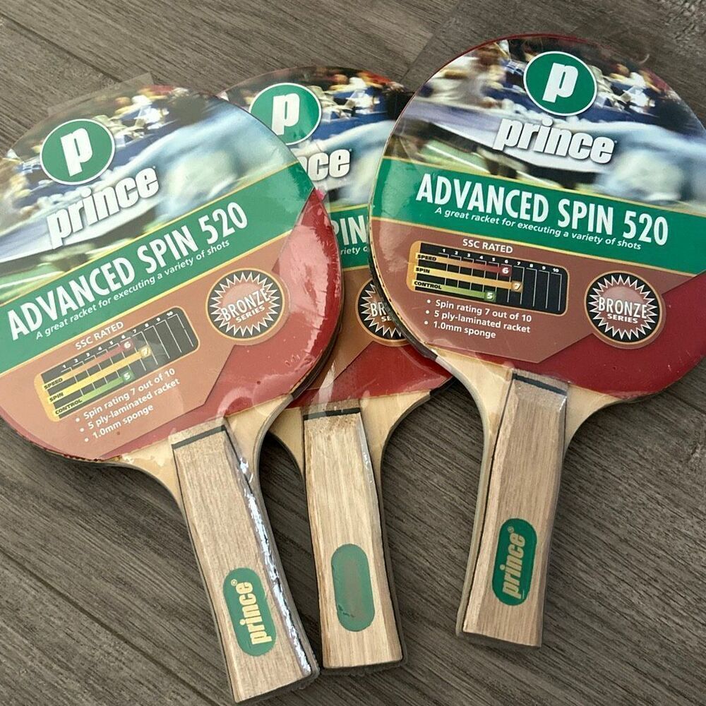 Prince Table Tennis Racket Advanced Spin 520 SSC Rated Bronze Series 3 set